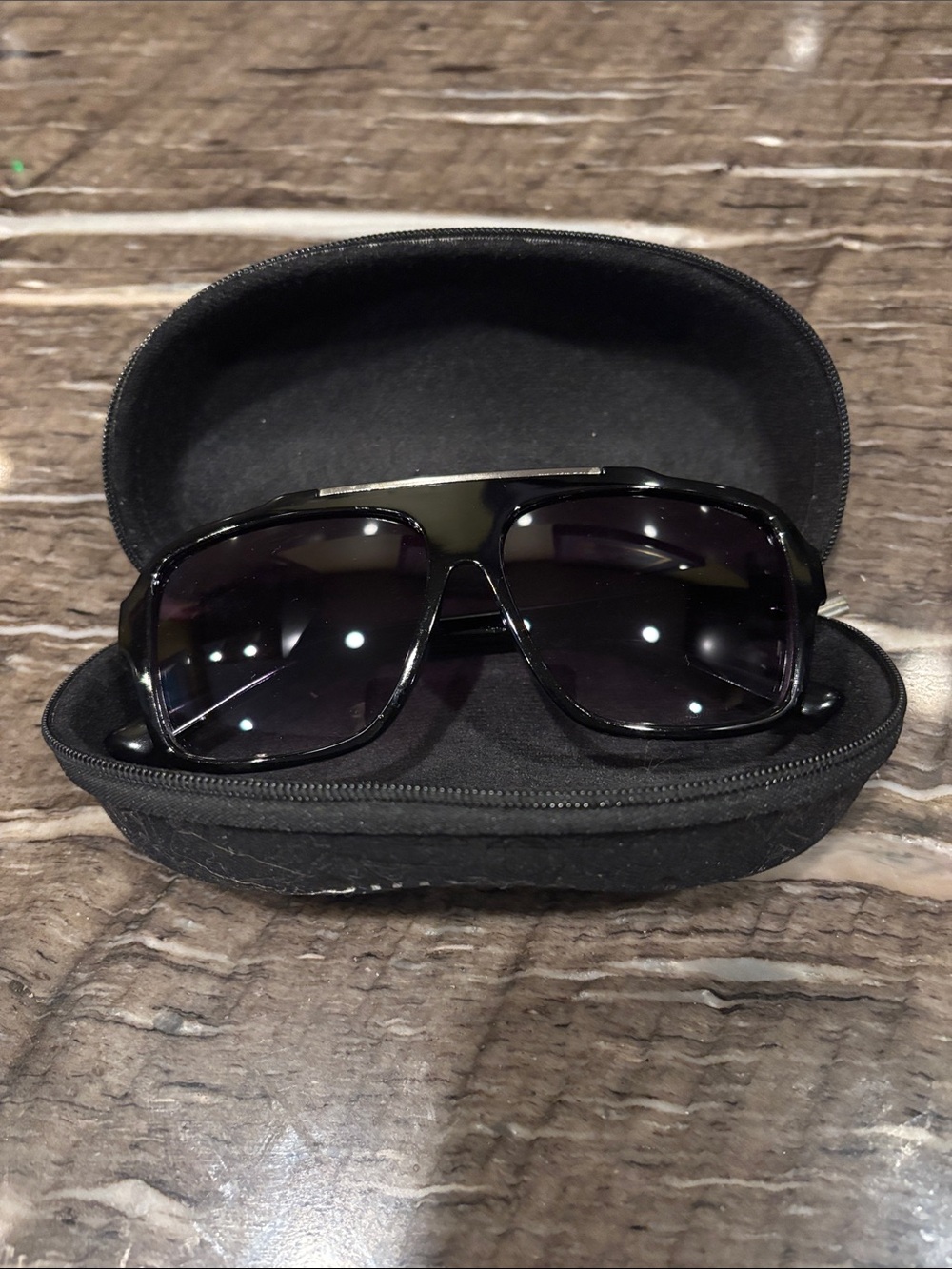 Michael Kors  Black Shield Sunglasses with Dark Lenses